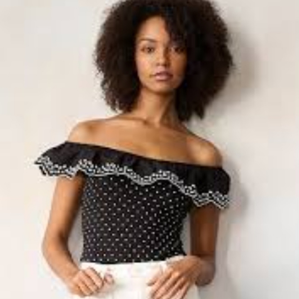 NWT LC Lauren Conrad modern trendy Ruffled bodysuit Size L
